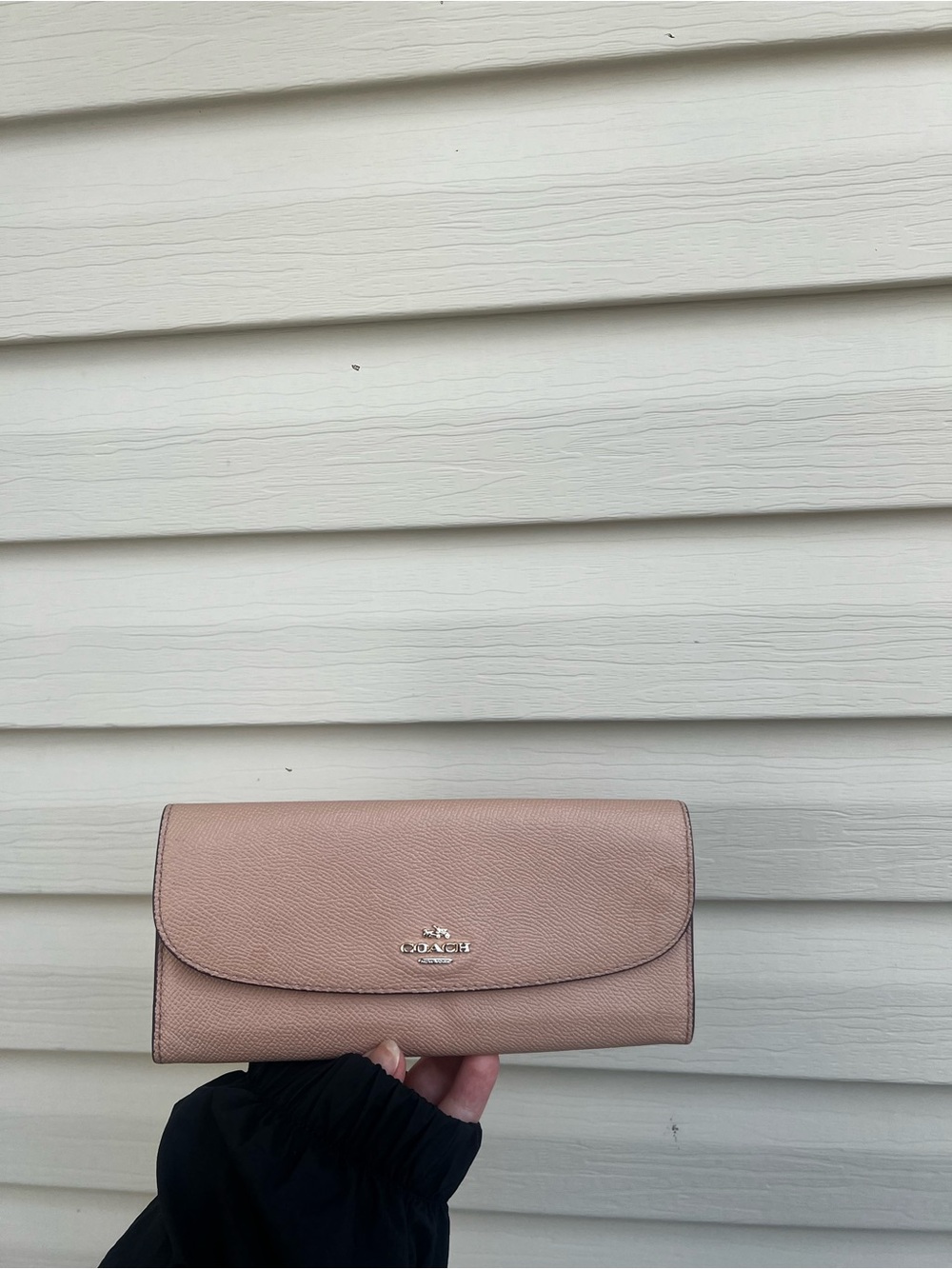 Coach Pink Saffiano Leather Continental Wallet